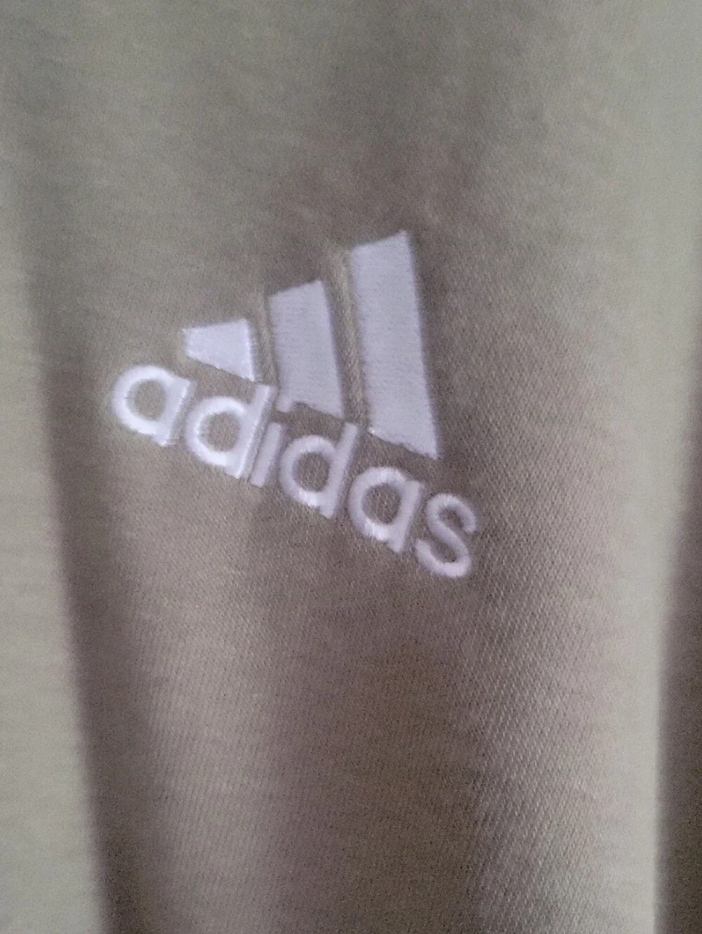 adidas Light Olive Green Hooded Zip Jacket with White Logo